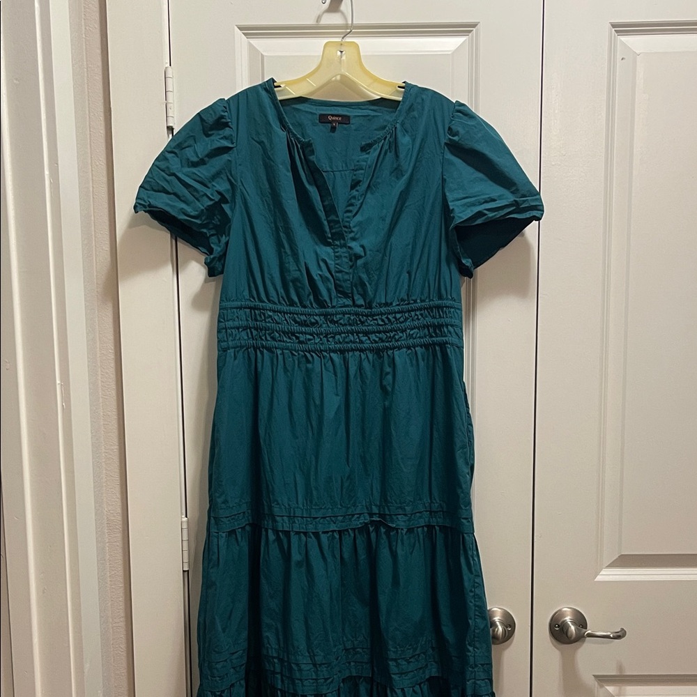 Quince teal maxi dress